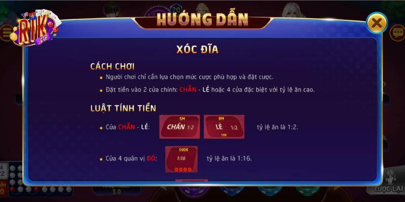 Game xóc đĩa đổi thưởng Rikvip uy tín